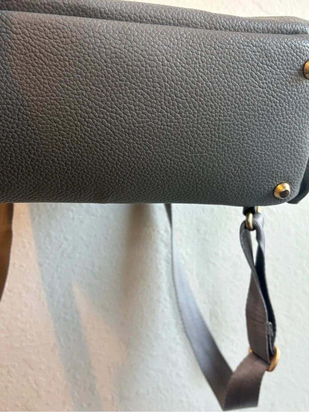 Freshly Picked Stone Gray Diaper Bag Backpack Vegan Leather